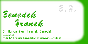 benedek hranek business card
